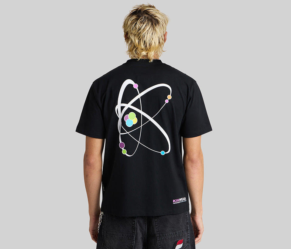 Atomic Graphic Tee For Men Black Short Sleeve T Shirt Premium Cotton Everyday Casual Wear
