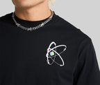 Atomic Graphic Tee For Men Black Short Sleeve T Shirt Premium Cotton Everyday Casual Wear