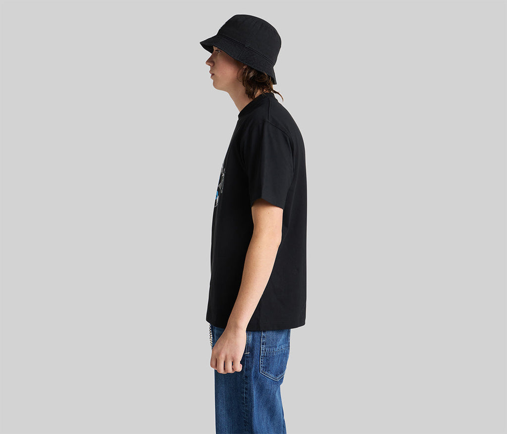 Kikwear Cuts Graphic Tee Black Mens Basic Short Sleeve T Shirt Premium Everyday Casual Wear