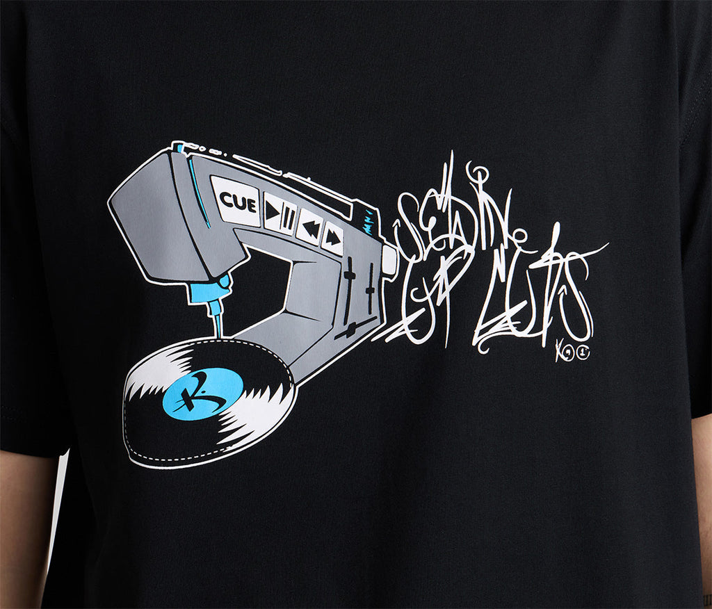 Kikwear Cuts Graphic Tee Black Mens Basic Short Sleeve T Shirt Premium Everyday Casual Wear