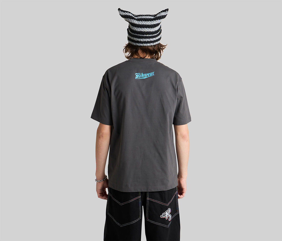 Kikwear Cuts Graphic Charcoal Tee Mens Basic Soft Cotton T Shirt Wardrobe Essential Everyday Wear