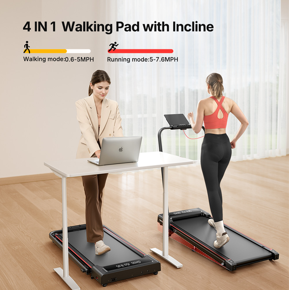 Toputure TP4 Foldable Incline Treadmill 9 Percent Incline 2.5 HP Motor Dual Display App Tracking