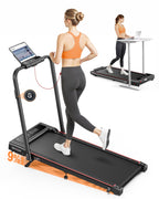 Toputure TP4 Foldable Incline Treadmill 9 Percent Incline 2.5 HP Motor Dual Display App Tracking