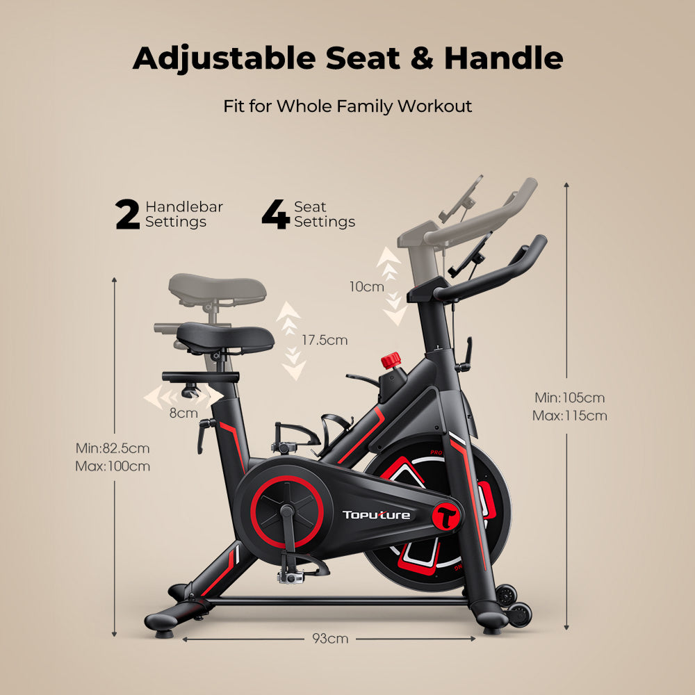 Toputure TEB1 Exercise Bike With 0 To 100 Percent Magnetic Resistance 15kg Flywheel Ultra Quiet Solid Triangle Frame