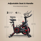 Toputure TEB1 Exercise Bike With 0 To 100 Percent Magnetic Resistance 15kg Flywheel Ultra Quiet Solid Triangle Frame
