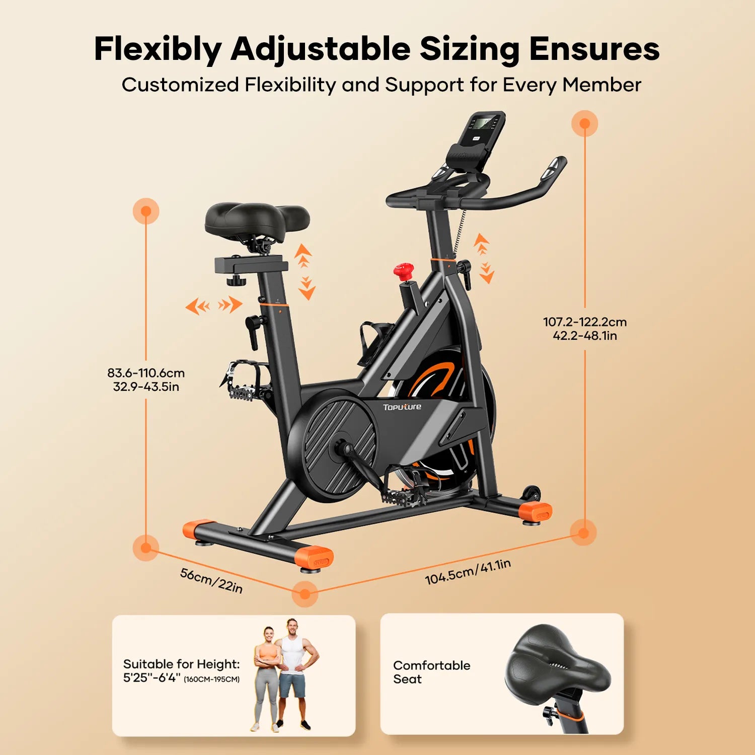 Toputure TEB3 Exercise Bike Ultra Quiet 15Kg Flywheel