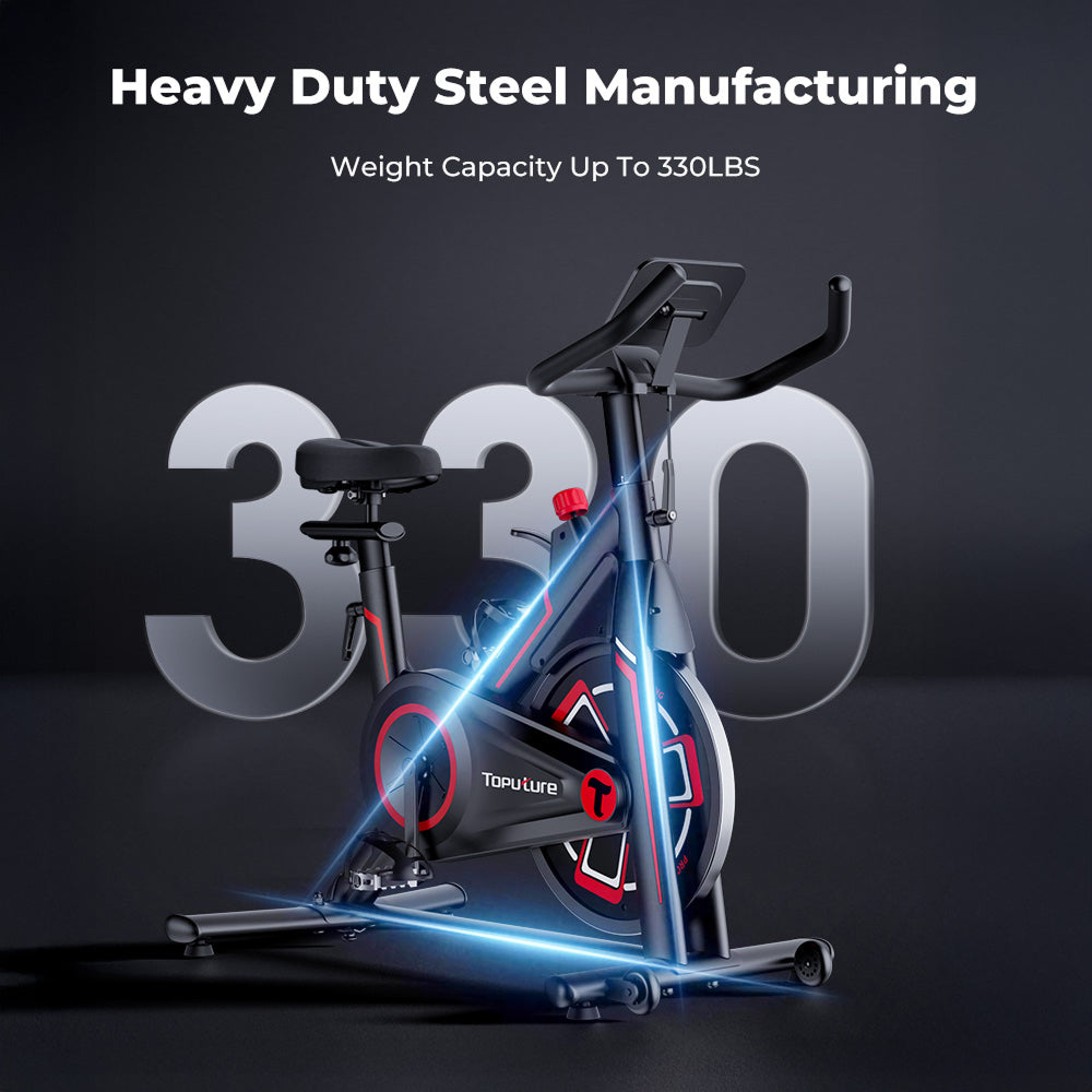 Toputure TEB1 Exercise Bike With 0 To 100 Percent Magnetic Resistance 15kg Flywheel Ultra Quiet Solid Triangle Frame