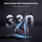 Toputure TEB1 Exercise Bike With 0 To 100 Percent Magnetic Resistance 15kg Flywheel Ultra Quiet Solid Triangle Frame