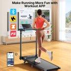 Toputure TP7 Height Adjustable Treadmill 2.5HP Foldable Incline Three Level 0.6 to 7.5 MPH Bluetooth App LED Display