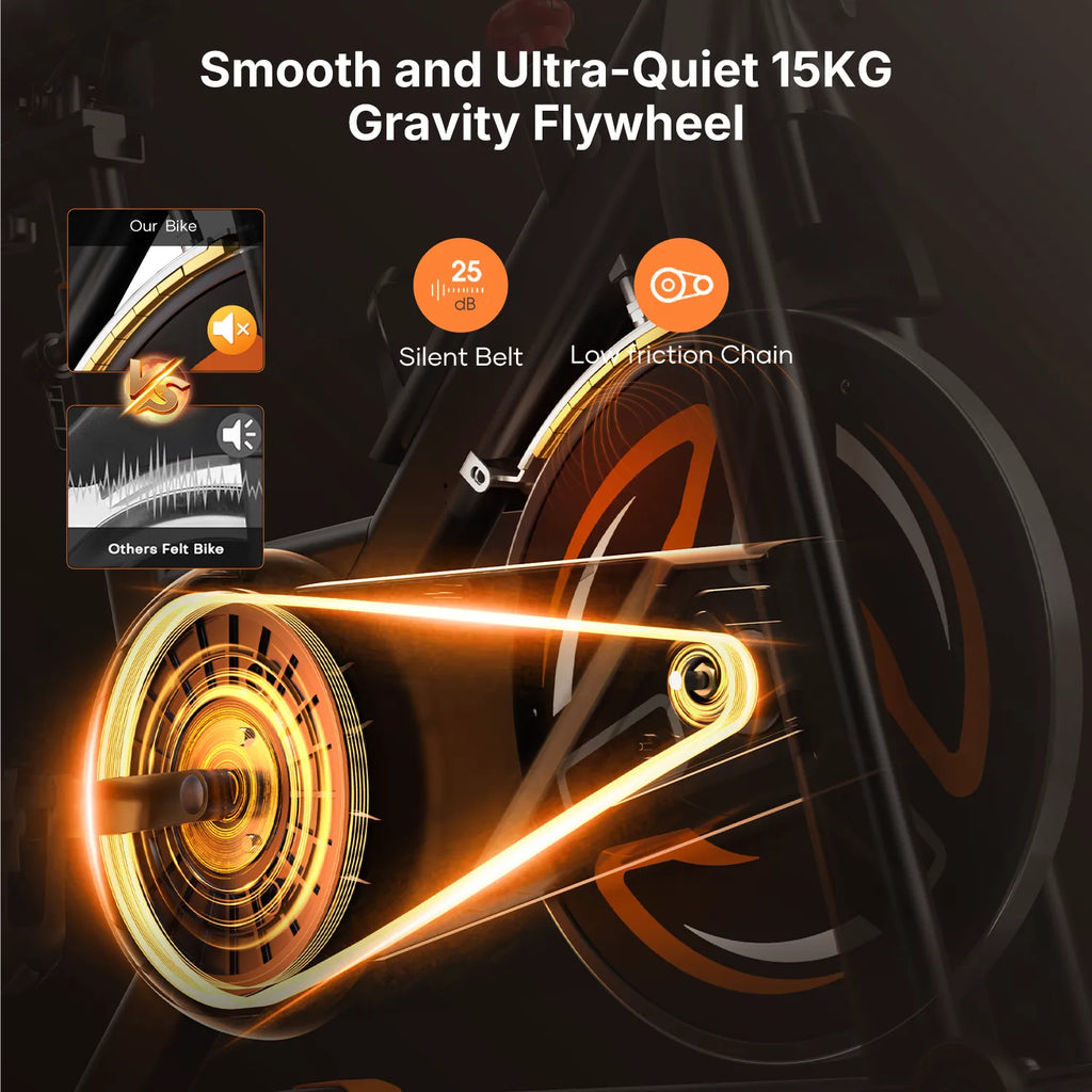 Toputure TEB3 Exercise Bike Ultra Quiet 15Kg Flywheel