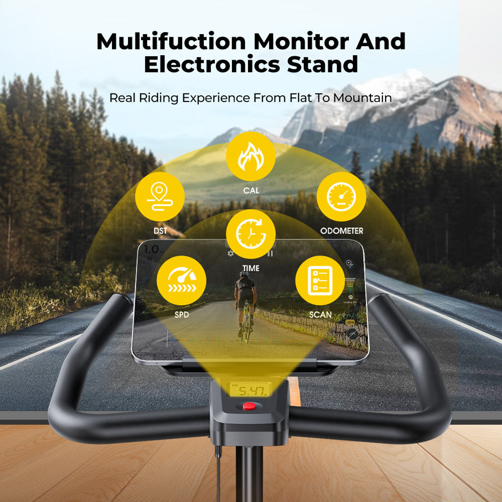 Toputure TEB1 Exercise Bike With 0 To 100 Percent Magnetic Resistance 15kg Flywheel Ultra Quiet Solid Triangle Frame