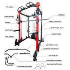 All-in-one Smith Machine with 75 LB or 150 LB Weight Stack