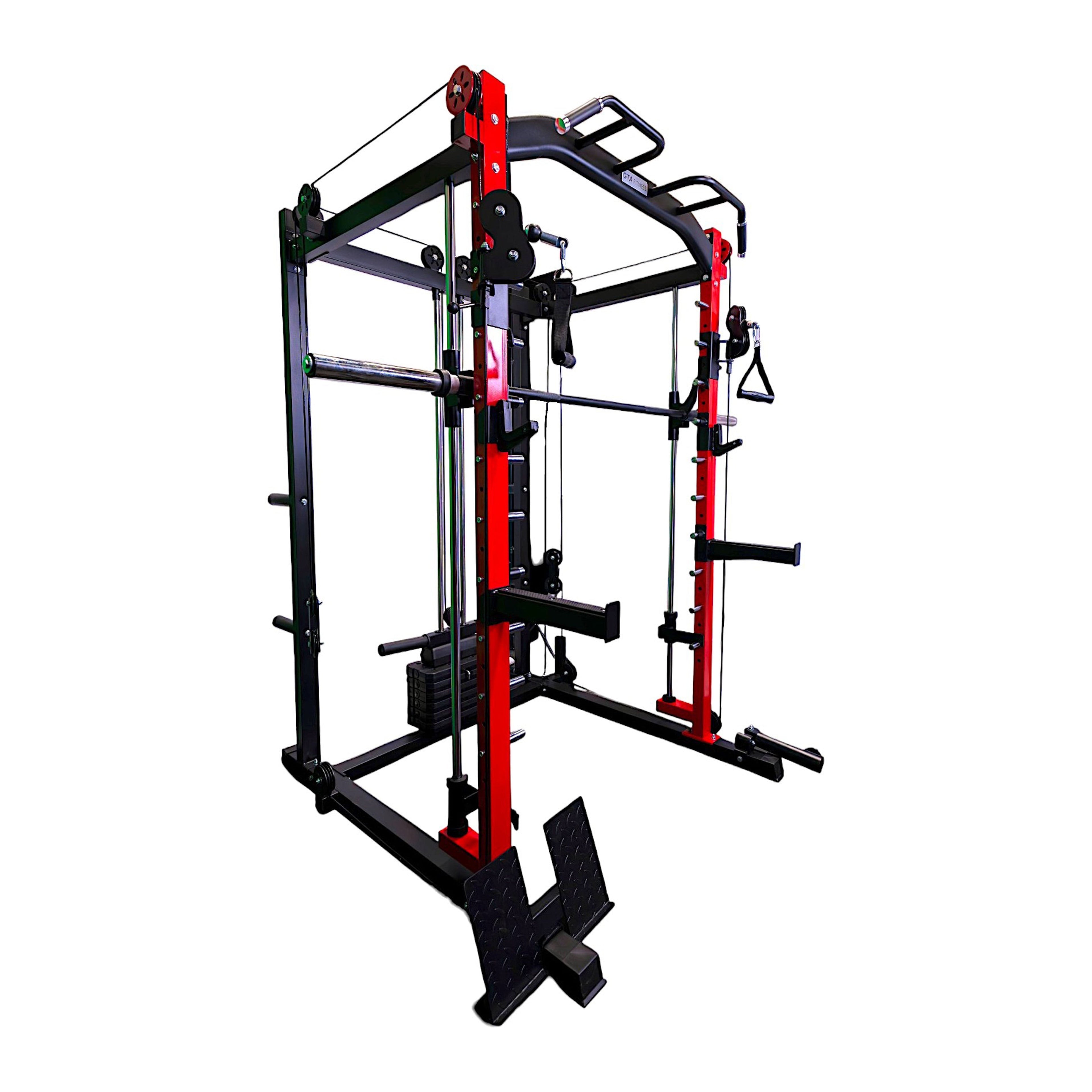 All-in-one Smith Machine with 75 LB or 150 LB Weight Stack