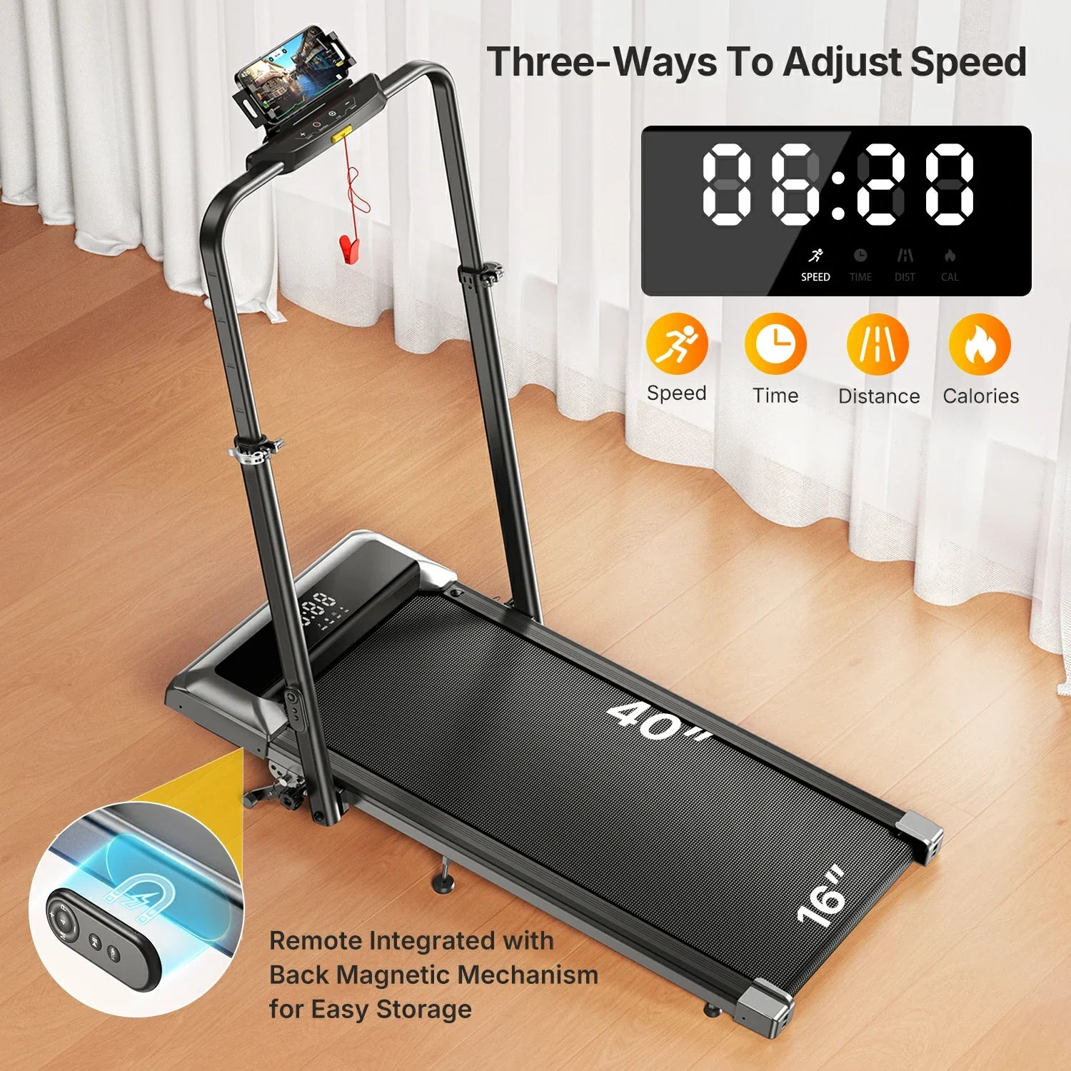Toputure TP6 Portable Home Treadmill 12 Percent Incline